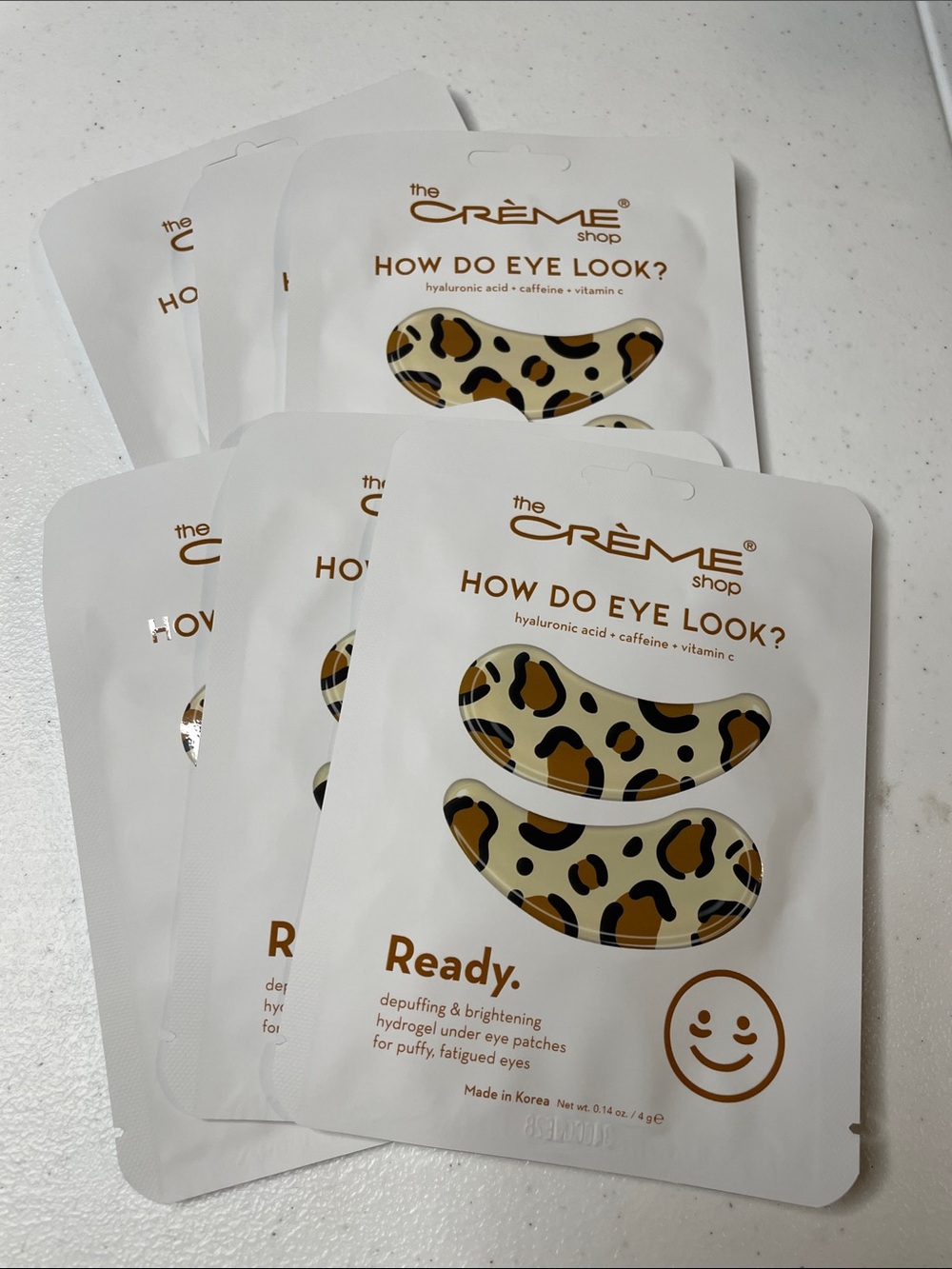 6 PK The Crème Shop Ready Leopard Hydrogel Under Eye Patches